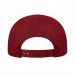 USA-made 6S Red Brushed Denim baseball cap, back view, manufactured in Newark NJ