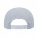 USA-made 6S White-Red Brushed Denim baseball cap, back view, manufactured in Newark NJ