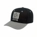 USA-made 6S Black-Light Gray Brushed Denim baseball cap, decorated view, manufactured in Newark NJ