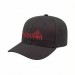 USA-made 6S Dark Gray Brushed Denim baseball cap, decorated view, manufactured in Newark NJ