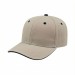 USA-made 6S Putty-Black Brushed Denim baseball cap, 3q view, manufactured in Newark NJ