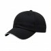 USA-made 6U Black-White Brushed Denim baseball cap, 3q view, manufactured in Newark NJ