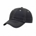 USA-made 6U Dark Gray-White Brushed Denim baseball cap, 3q view, manufactured in Newark NJ