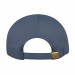 USA-made 6U Slate Brushed Denim baseball cap, back view, manufactured in Newark NJ