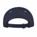 USA-made 6U Navy-Light Gray Brushed Denim baseball cap, back view, manufactured in Newark NJ
