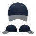 USA-made 6U Navy-Light Gray Brushed Denim baseball cap, virtual view, manufactured in Newark NJ