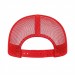 USA-made 6H Light Gray-Red Chino baseball cap, back view, manufactured in Newark NJ