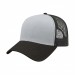 USA-made 6L White-Black Chino baseball cap, 3q view, manufactured in Newark NJ