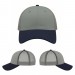USA-made 6L Light Gray-Navy Chino baseball cap, virtual view, manufactured in Newark NJ
