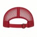 USA-made 6L Red Chino baseball cap, back view, manufactured in Newark NJ