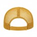 USA-made 6L Hunter Green-Athletic Gold Chino baseball cap, back view, manufactured in Newark NJ