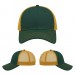 USA-made 6L Hunter Green-Athletic Gold Chino baseball cap, virtual view, manufactured in Newark NJ