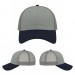 USA-made 6L Light Gray-Navy Chino baseball cap, virtual view, manufactured in Newark NJ