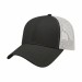 USA-made 6L Black-White Chino baseball cap, 3q view, manufactured in Newark NJ