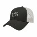 USA-made 6L Black-White Chino baseball cap, decorated view, manufactured in Newark NJ