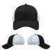 USA-made 6L Black-White Chino baseball cap, virtual view, manufactured in Newark NJ