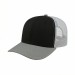 USA-made 6S Black-Light Gray Chino baseball cap, 3q view, manufactured in Newark NJ