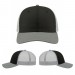 USA-made 6S Black-Light Gray Chino baseball cap, virtual view, manufactured in Newark NJ