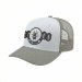 USA-made 6S White-Light Gray Chino baseball cap, decorated view, manufactured in Newark NJ