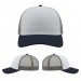 USA-made 6S White-Navy Chino baseball cap, virtual view, manufactured in Newark NJ