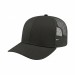 USA-made 6S Black Chino baseball cap, 3q view, manufactured in Newark NJ