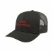 USA-made 6S Black Chino baseball cap, decorated view, manufactured in Newark NJ