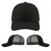 USA-made 6S Black Chino baseball cap, virtual view, manufactured in Newark NJ