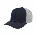 USA-made 6S Navy-Light Gray Chino baseball cap, 3q view, manufactured in Newark NJ