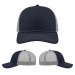 USA-made 6S Navy-Light Gray Chino baseball cap, virtual view, manufactured in Newark NJ