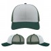 USA-made 6S White-Hunter Green Chino baseball cap, virtual view, manufactured in Newark NJ