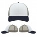 USA-made 6S White-Navy Chino baseball cap, virtual view, manufactured in Newark NJ