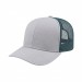 USA-made 6S White-Hunter Green Chino baseball cap, 3q view, manufactured in Newark NJ