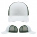 USA-made 6S White-Hunter Green Chino baseball cap, virtual view, manufactured in Newark NJ