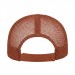 USA-made 6S Orange Chino baseball cap, back view, manufactured in Newark NJ