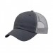 USA-made 6U Heather Gray-Light Gray Chino baseball cap, 3q view, manufactured in Newark NJ