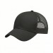 USA-made 6U Black Chino baseball cap, 3q view, manufactured in Newark NJ