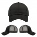 USA-made 6U Black Chino baseball cap, virtual view, manufactured in Newark NJ