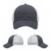 USA-made 6U Heather Gray-White Chino baseball cap, virtual view, manufactured in Newark NJ