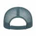 USA-made 6U Hunter Green Chino baseball cap, back view, manufactured in Newark NJ