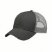 USA-made 6U Dark Gray-Light Gray Chino baseball cap, 3q view, manufactured in Newark NJ
