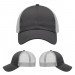 USA-made 6U Dark Gray-Light Gray Chino baseball cap, virtual view, manufactured in Newark NJ