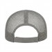 USA-made 6U Light Gray Chino baseball cap, back view, manufactured in Newark NJ