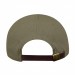 USA-made 6H Khaki-Black Cotton Duck baseball cap, back view, manufactured in Newark NJ