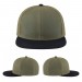USA-made 6H Khaki-Black Cotton Duck baseball cap, virtual view, manufactured in Newark NJ