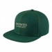 USA-made 6H Hunter Green Cotton Duck baseball cap, decorated view, manufactured in Newark NJ