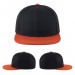 USA-made 6H Black-Orange Cotton Duck baseball cap, virtual view, manufactured in Newark NJ