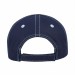 USA-made 6H Navy-White Cotton Duck baseball cap, back view, manufactured in Newark NJ
