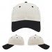 USA-made 6L White-Black Cotton Duck baseball cap, virtual view, manufactured in Newark NJ