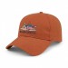 USA-made 6L Orange Cotton Duck baseball cap, decorated view, manufactured in Newark NJ