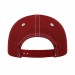 USA-made 6S Red-White Cotton Duck baseball cap, back view, manufactured in Newark NJ